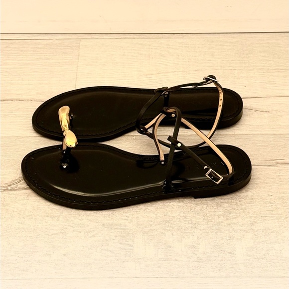 Elegant Black Leather Sandals Amanu - Picture 4 of 11